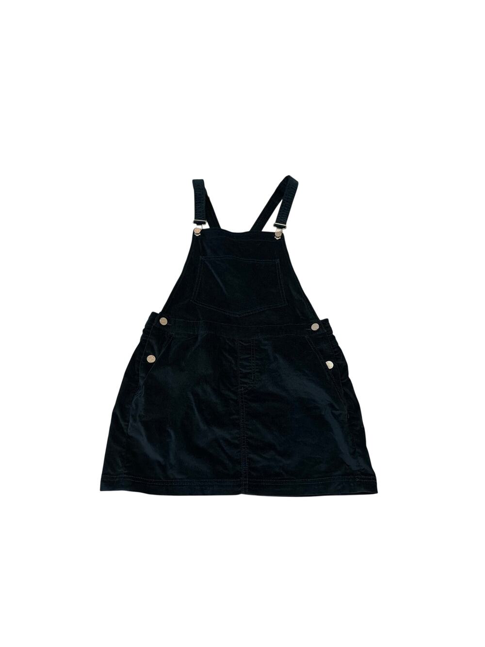 Urban Outfitters Navy Velvet Overall Dress Pinafore Mini Jumper Small